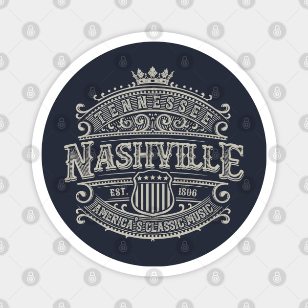 Nashville Tennessee Music City Magnet by Designkix